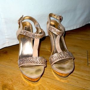 Gold Bamboo Rhinestone Wedges